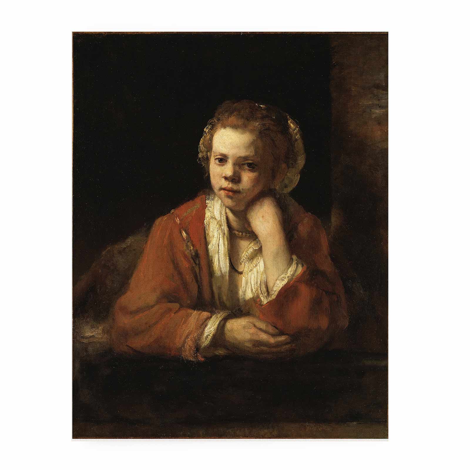 Young Girl at the Window Painting