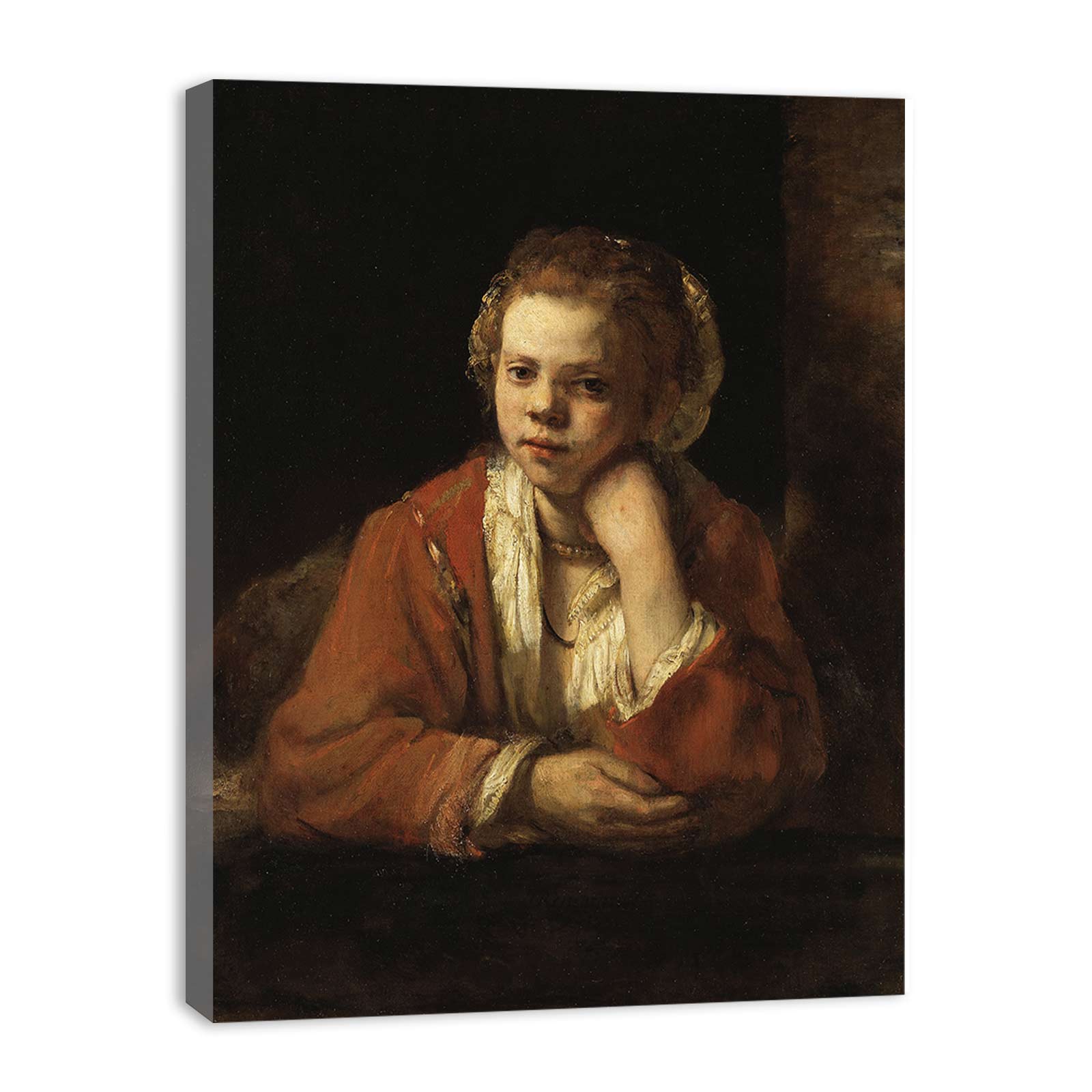 Young Girl at the Window Painting
