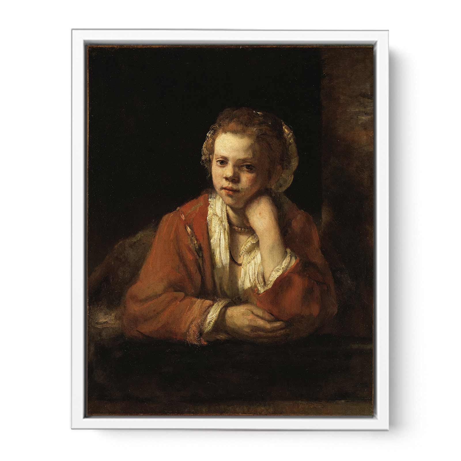 Young Girl at the Window Painting