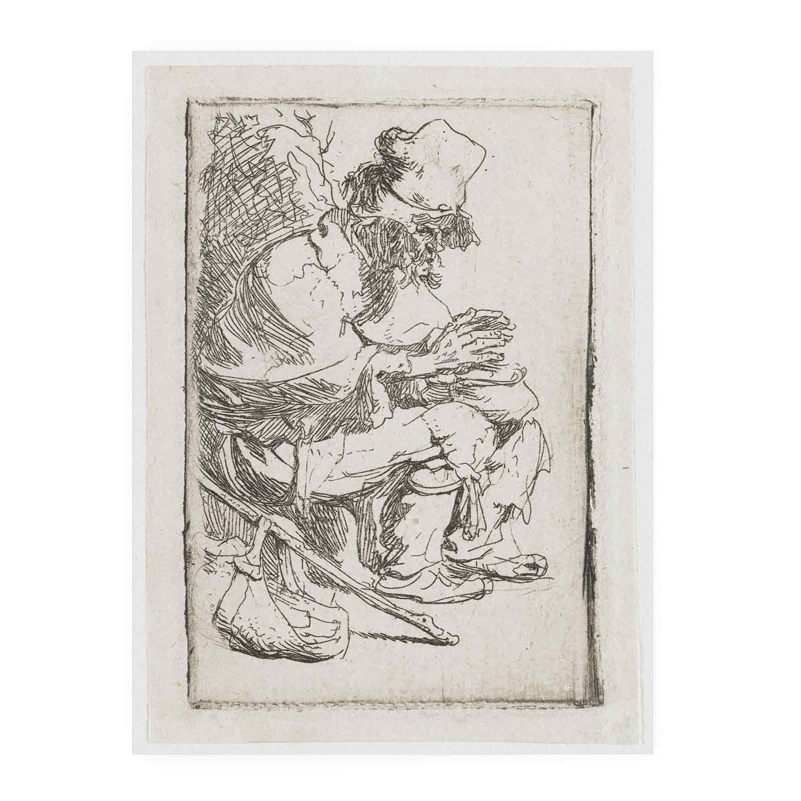 Beggar Seated Warming His Hands At A Chafing Dish Painting