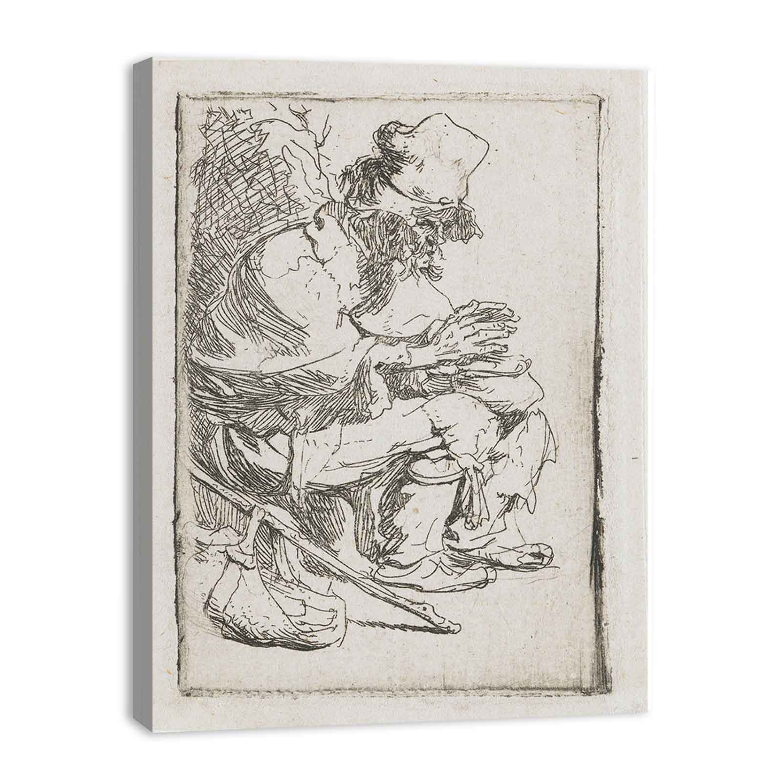 Beggar Seated Warming His Hands At A Chafing Dish Painting