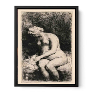A Woman bathing her Feet at a Brook Painting