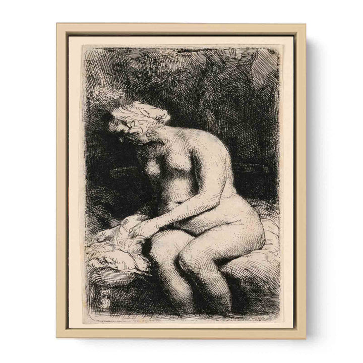 A Woman bathing her Feet at a Brook
 Painting