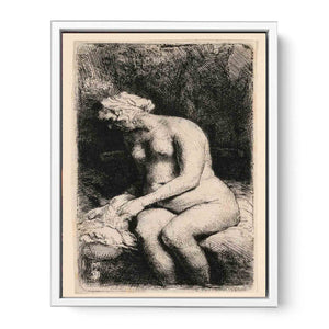 A Woman bathing her Feet at a Brook Painting