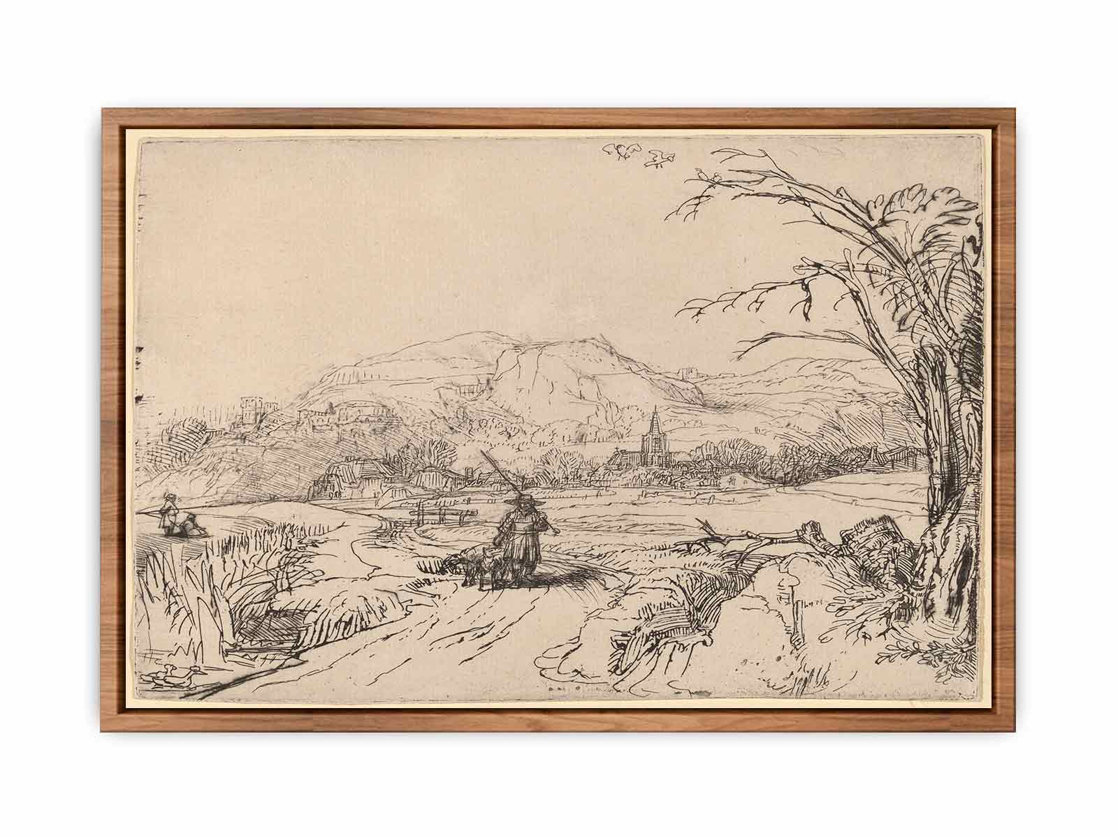 Landscape with Sportsman and Dog Painting