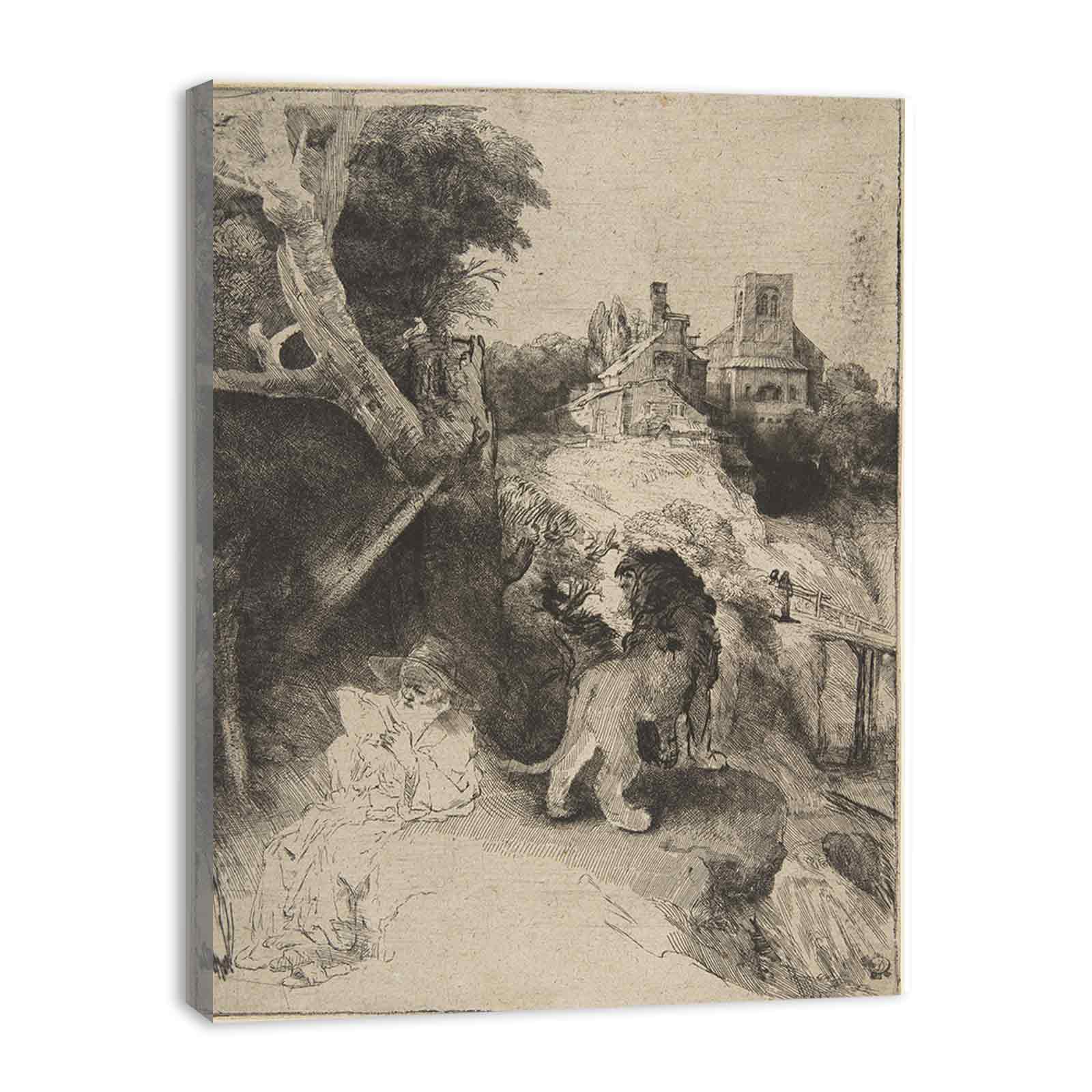 St. Jerome Reading in an Italian Landscape Painting