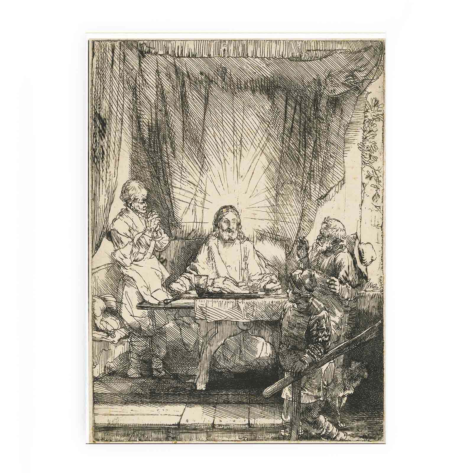 Christ at Emmaus Larger Plate Painting
