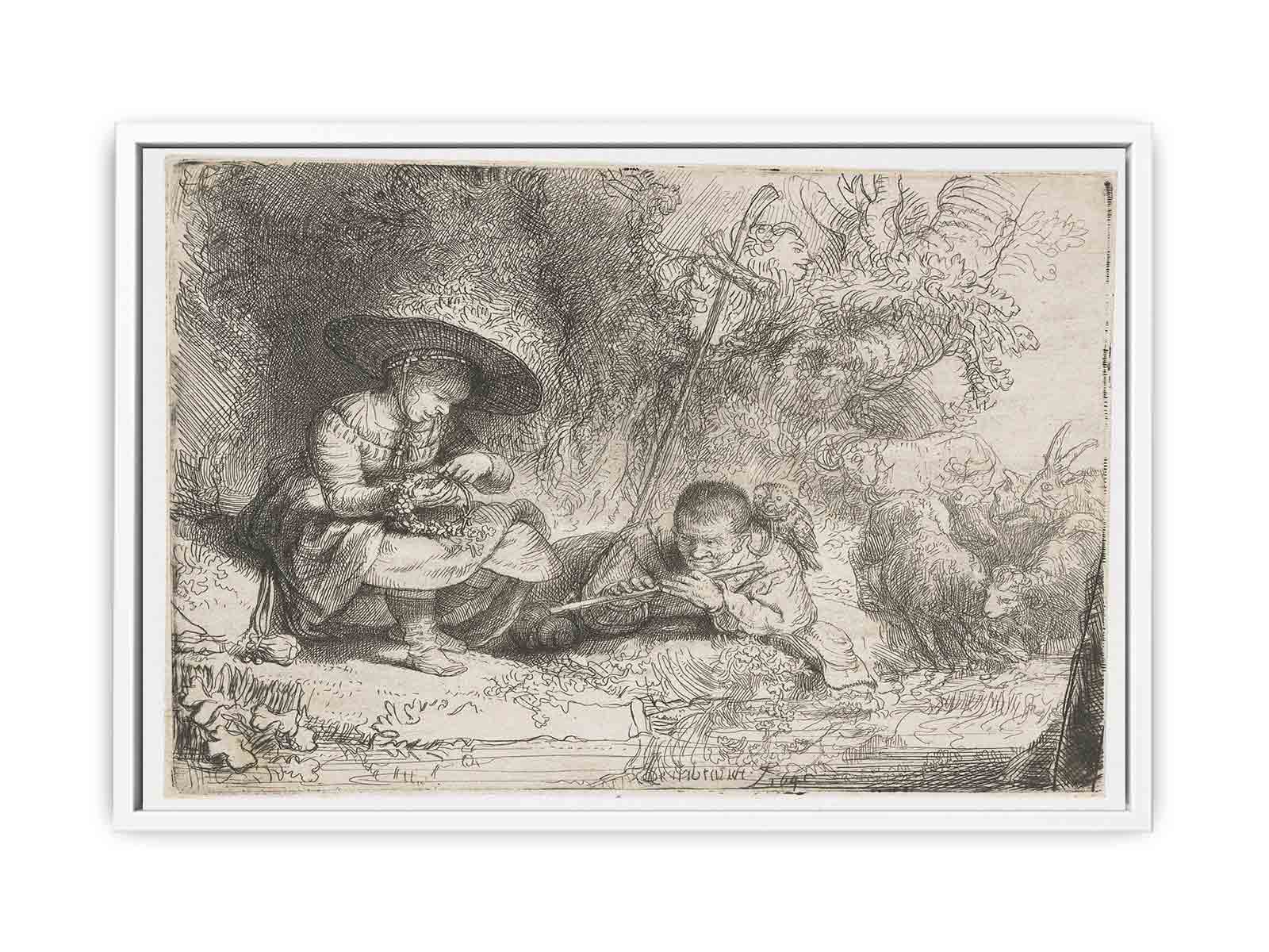The Flute Player Painting