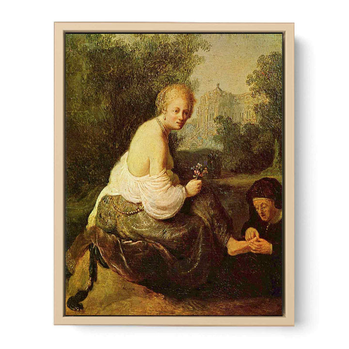 Bathsheba at her toilet, seen by King David Painting