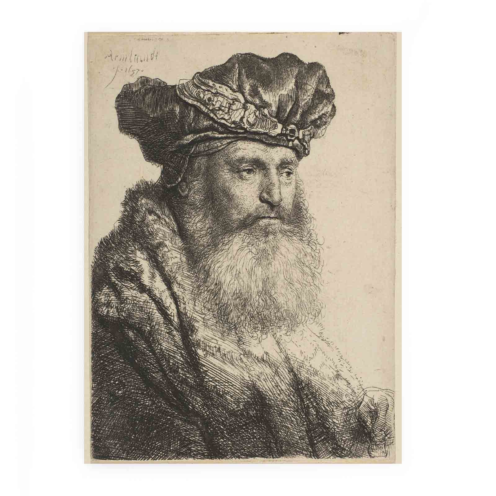 A bearded Man in a Velvet Cap with a Jewel Clasp Painting