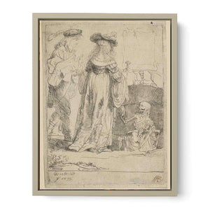Death appearing to a wedded Couple from an open Grave Painting
