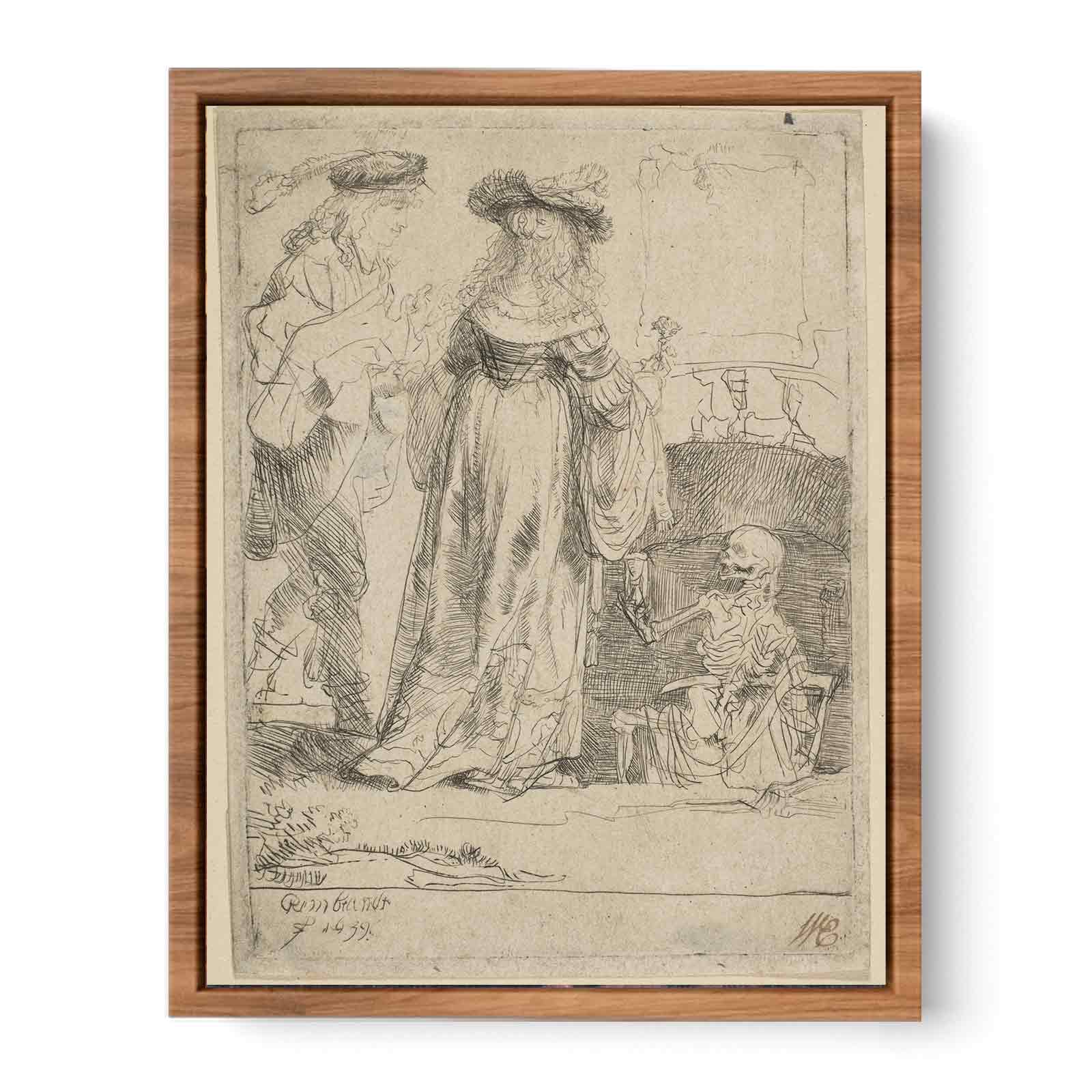 Death appearing to a wedded Couple from an open Grave Painting