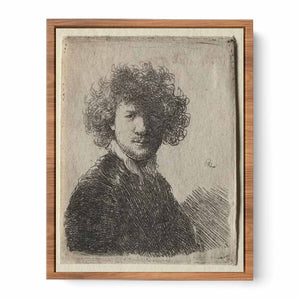 Self Portrait with curly Hair and white Collar Bust Painting