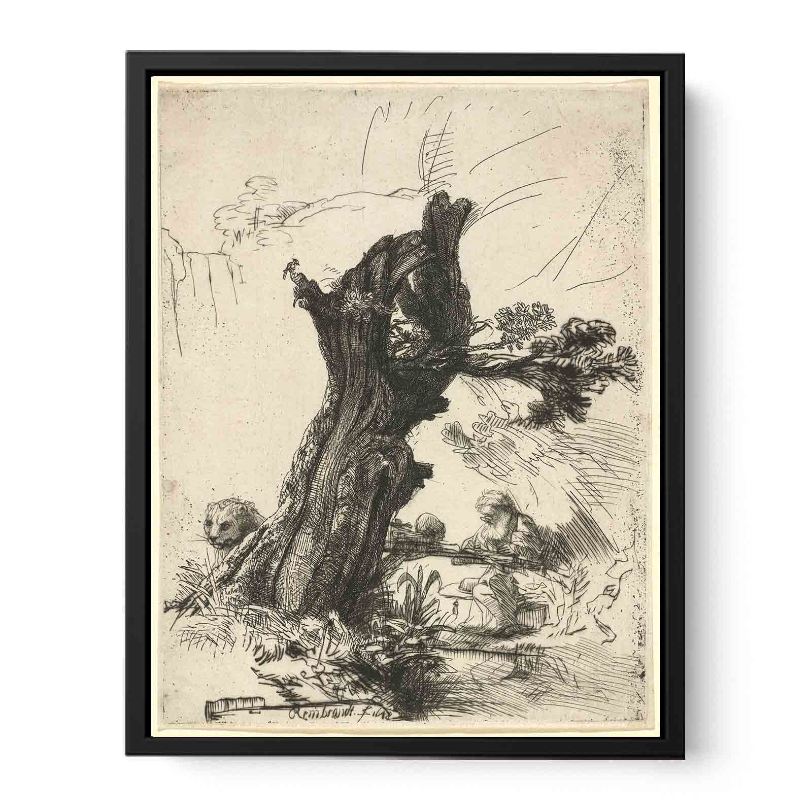 Saint Jerome beside a Pollard Willow Painting