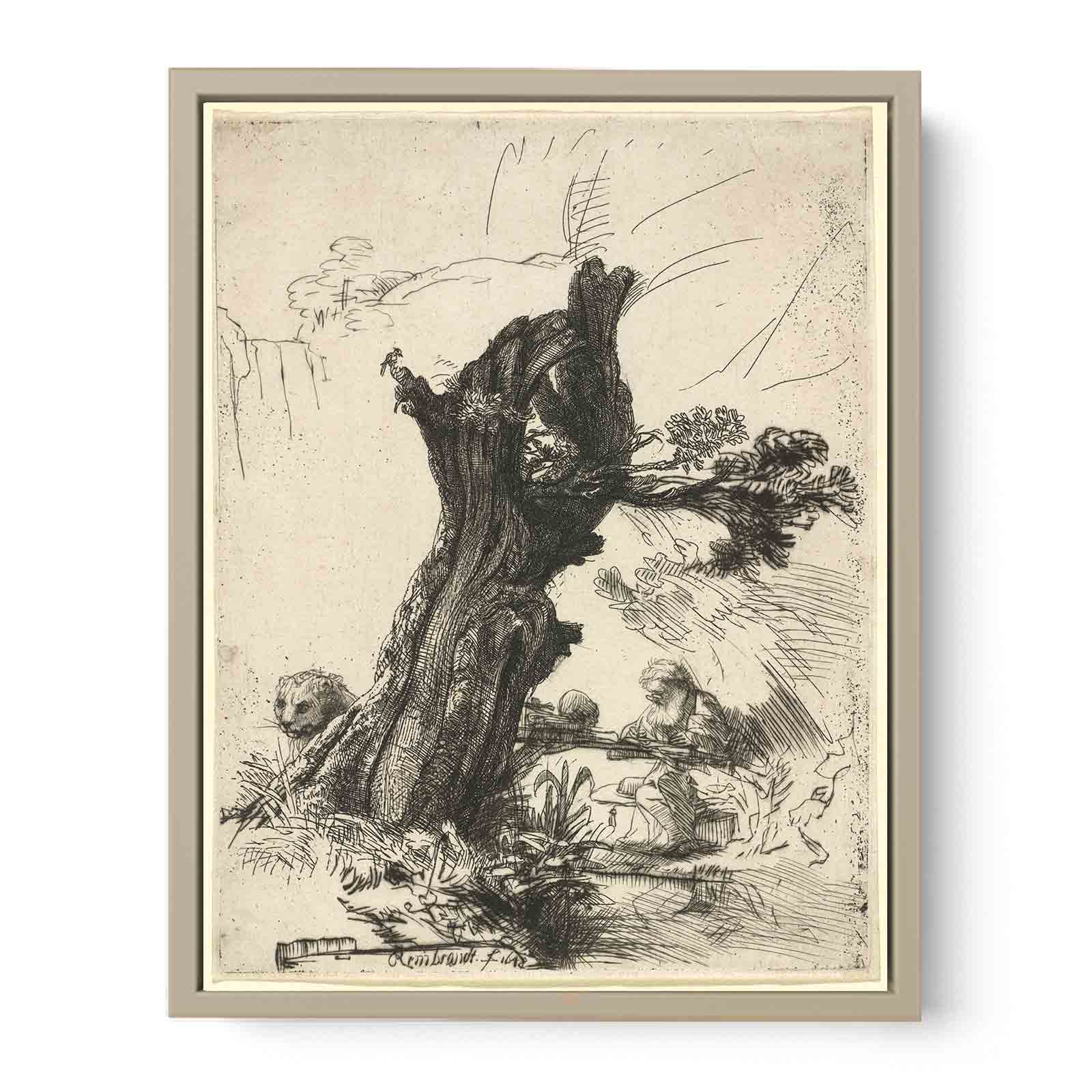 Saint Jerome beside a Pollard Willow Painting