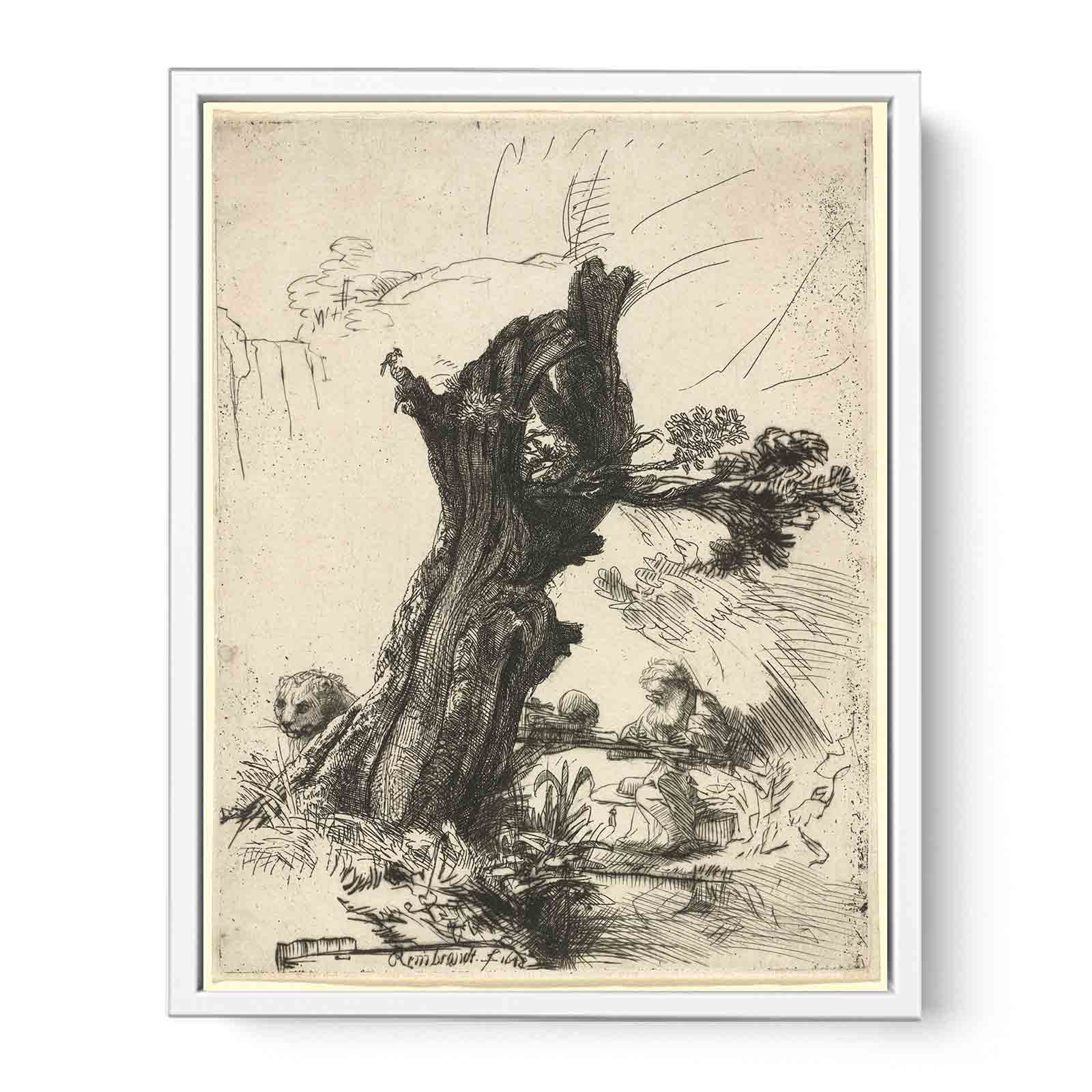 Saint Jerome beside a Pollard Willow Painting