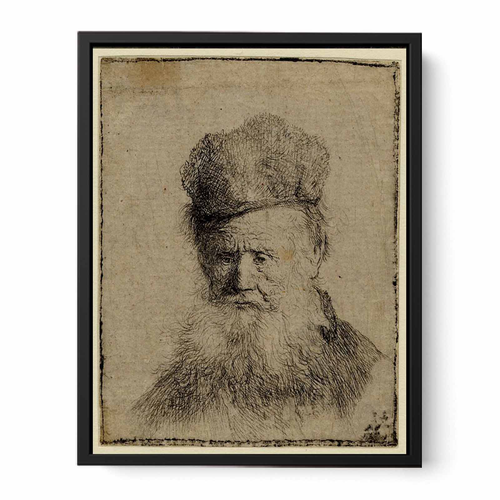 Bust Of An Old Man With A Fur Cap And Flowing Beard, Nearly Full Face, Eyes Direct Painting