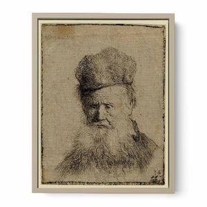 Bust Of An Old Man With A Fur Cap And Flowing Beard, Nearly Full Face, Eyes Direct Painting