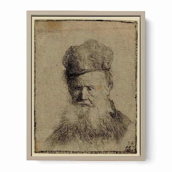 Bust Of An Old Man With A Fur Cap And Flowing Beard, Nearly Full Face, Eyes Direct
 Painting