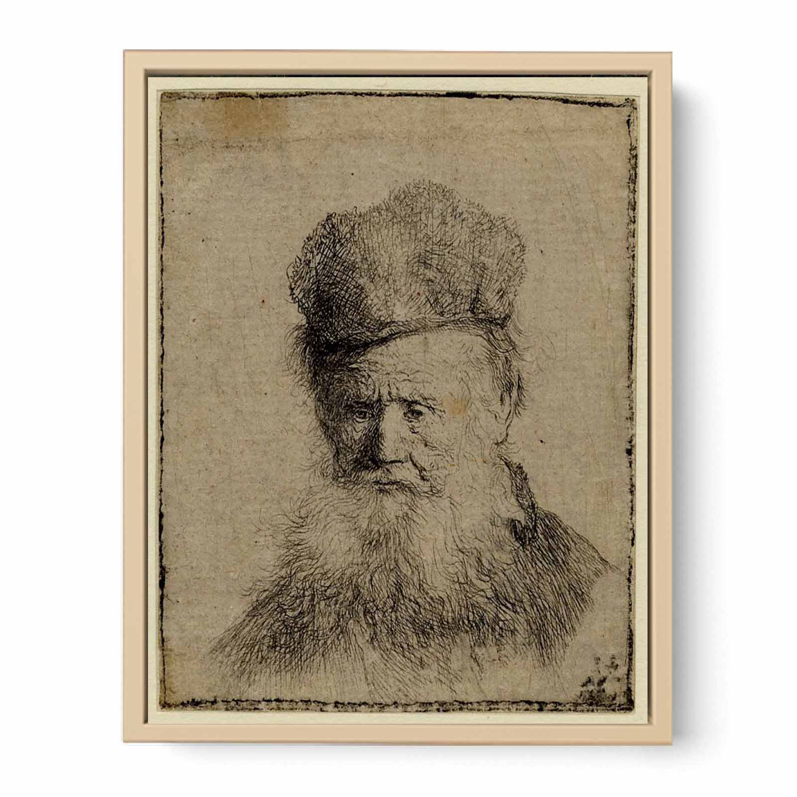 Bust Of An Old Man With A Fur Cap And Flowing Beard, Nearly Full Face, Eyes Direct Painting