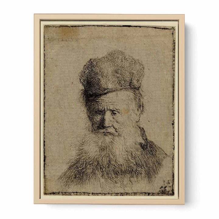 Bust Of An Old Man With A Fur Cap And Flowing Beard, Nearly Full Face, Eyes Direct
 Painting