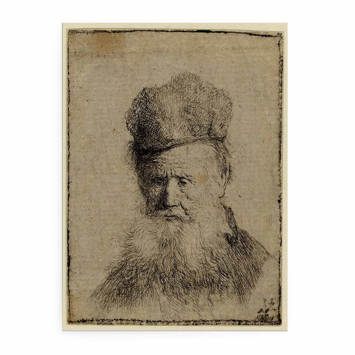 Bust Of An Old Man With A Fur Cap And Flowing Beard, Nearly Full Face, Eyes Direct
 Painting