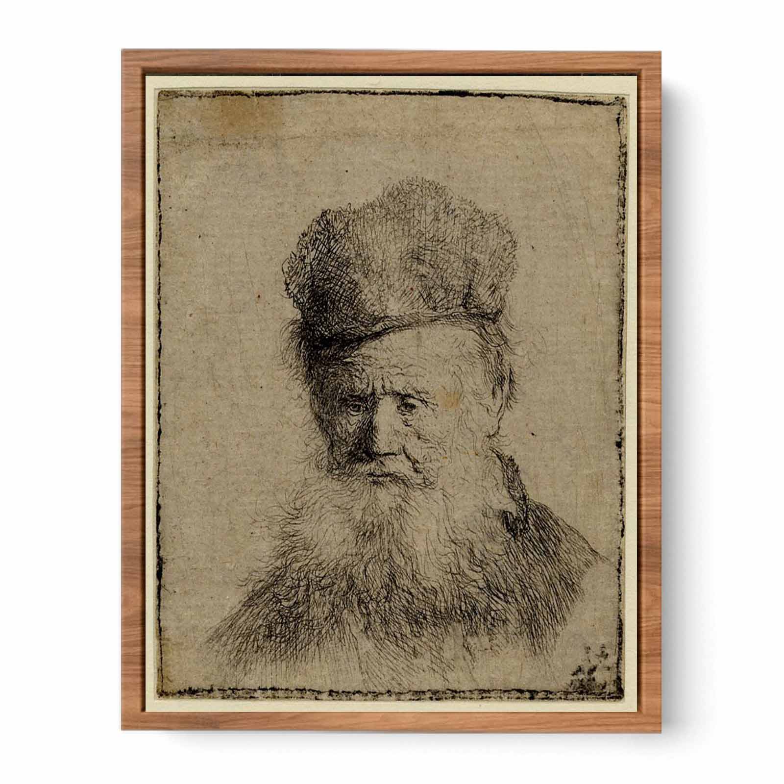 Bust Of An Old Man With A Fur Cap And Flowing Beard, Nearly Full Face, Eyes Direct Painting