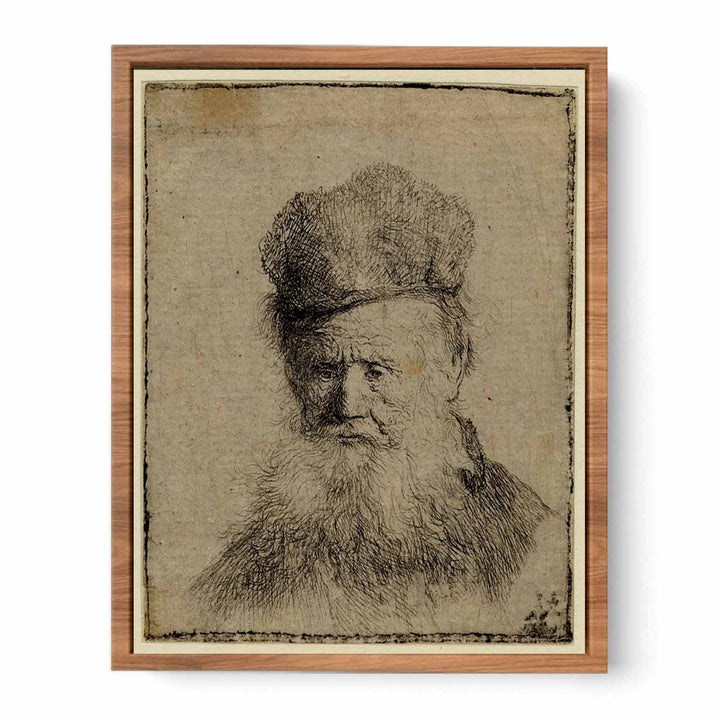 Bust Of An Old Man With A Fur Cap And Flowing Beard, Nearly Full Face, Eyes Direct
 Painting