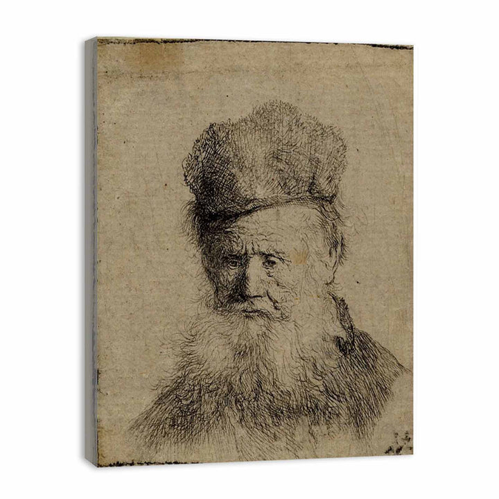 Bust Of An Old Man With A Fur Cap And Flowing Beard, Nearly Full Face, Eyes Direct
 Painting