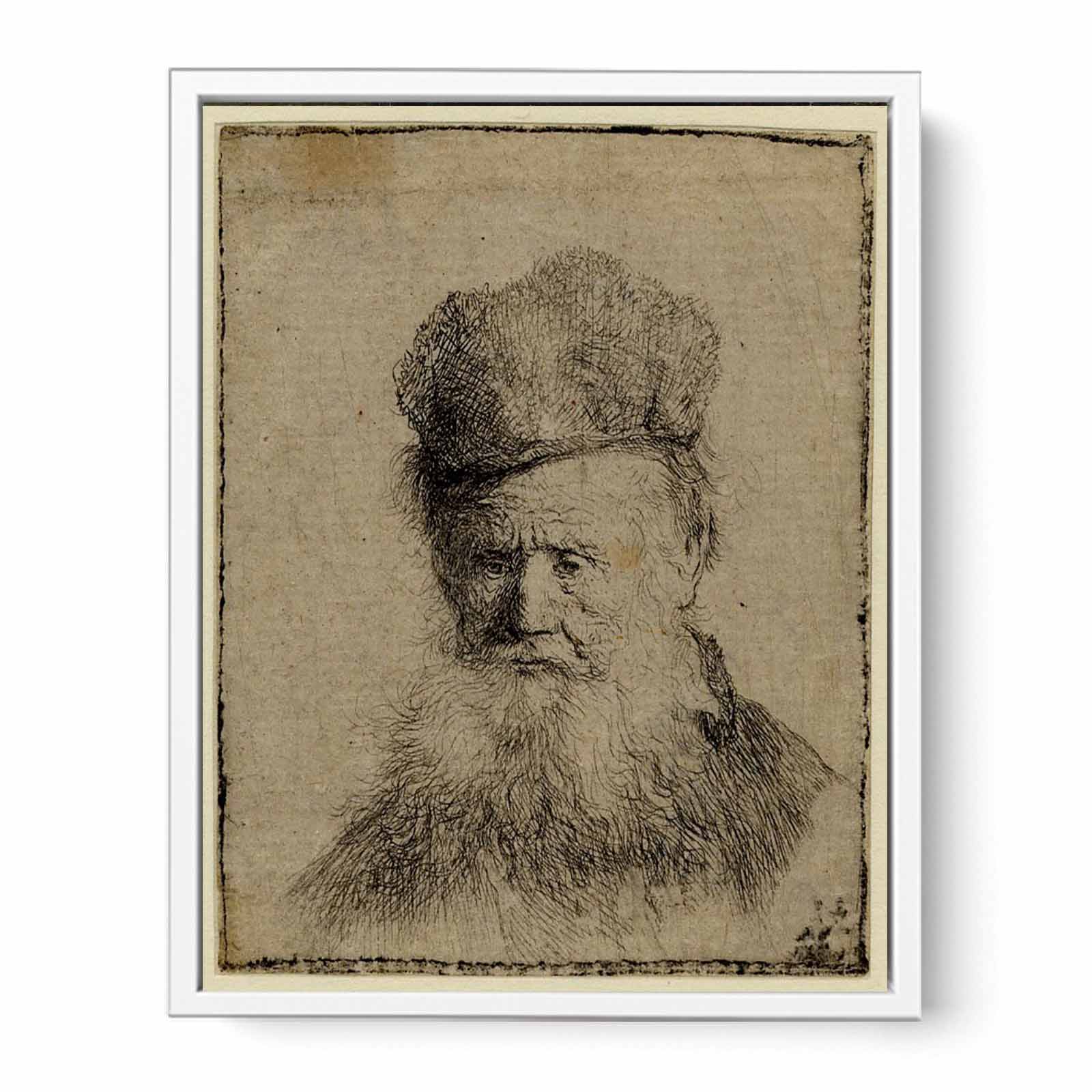 Bust Of An Old Man With A Fur Cap And Flowing Beard, Nearly Full Face, Eyes Direct Painting