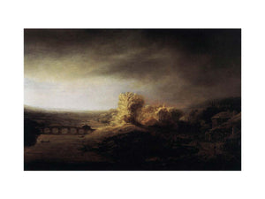 Landscape with a Long Arched Bridge Painting