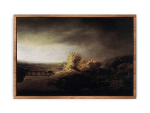 Landscape with a Long Arched Bridge Painting