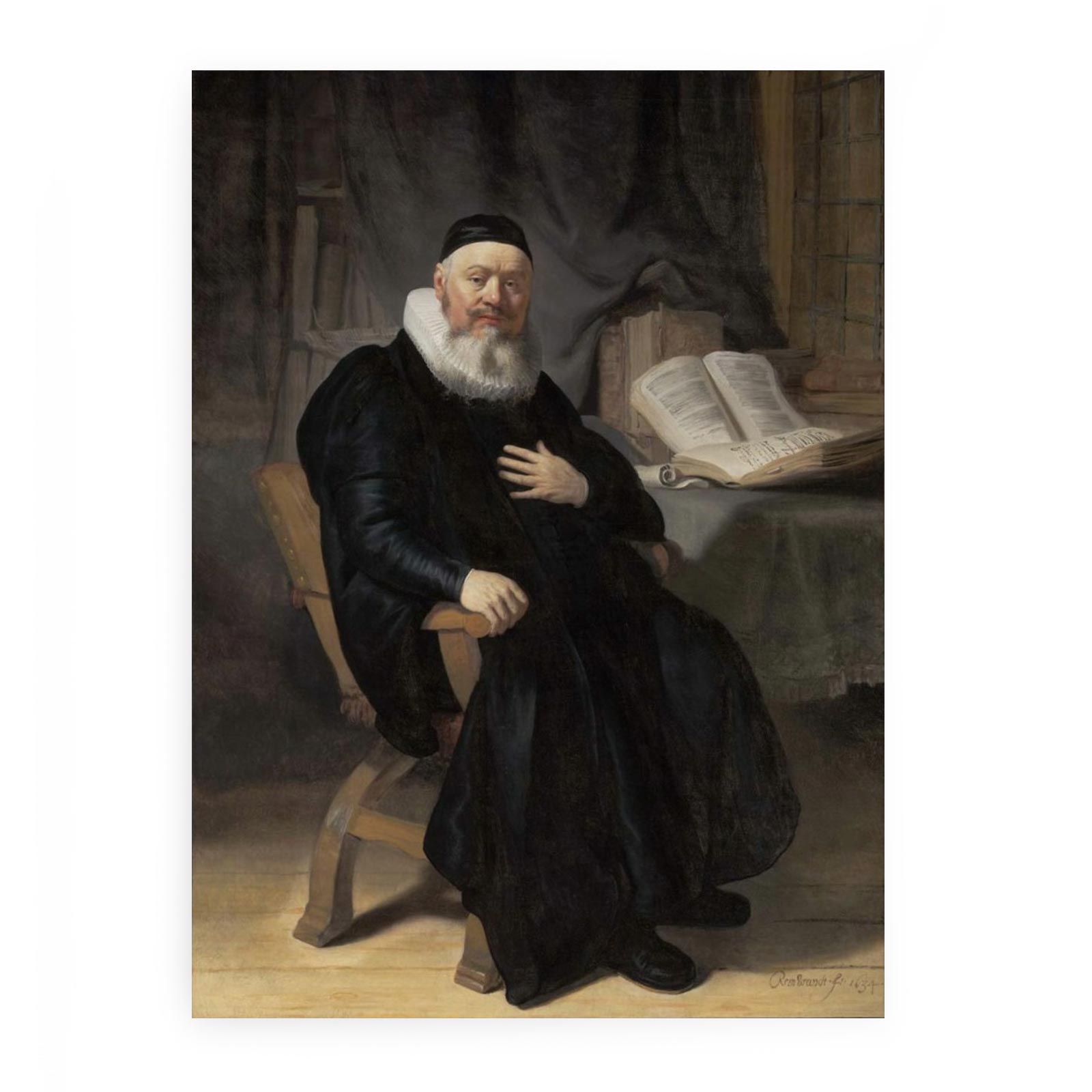 Le Predicateur Johannes Elison,boston 1634 Painting