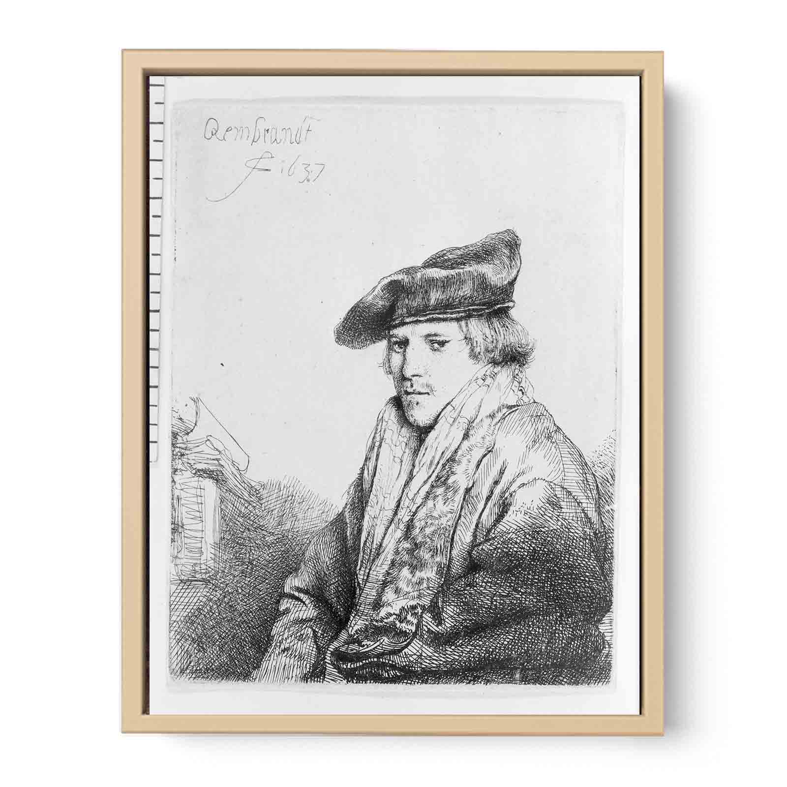 A Young Man in a Velvet Cap (Ferdinand Bol) Painting