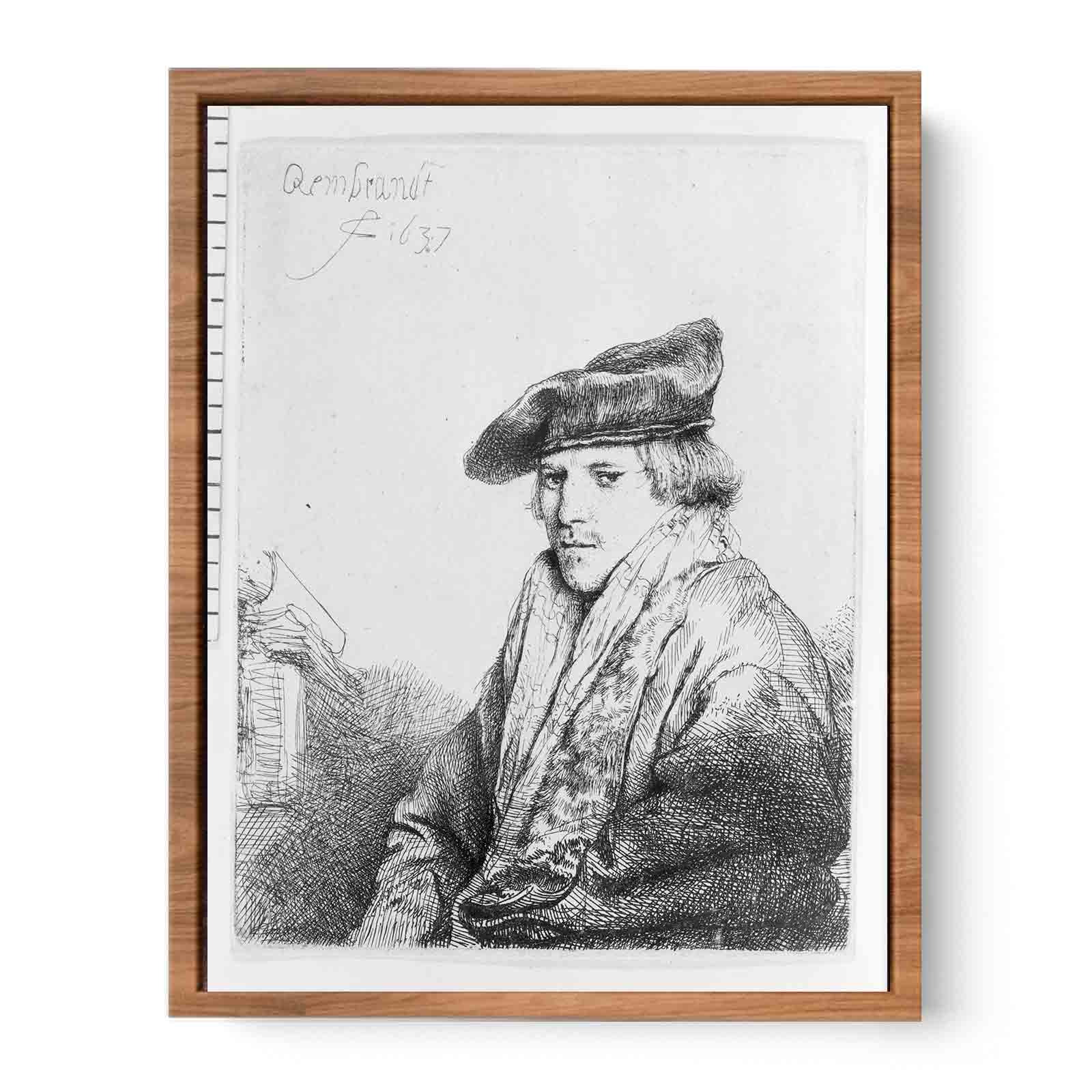 A Young Man in a Velvet Cap (Ferdinand Bol) Painting