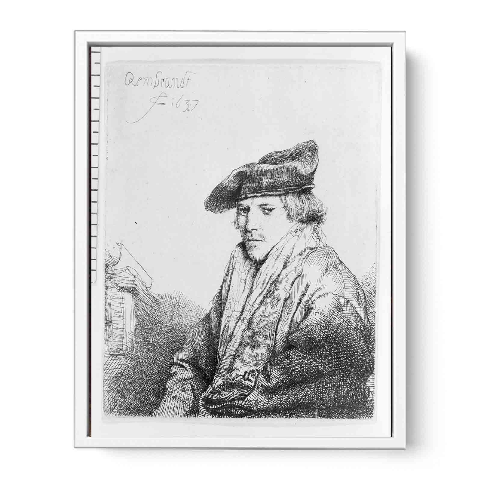 A Young Man in a Velvet Cap (Ferdinand Bol) Painting