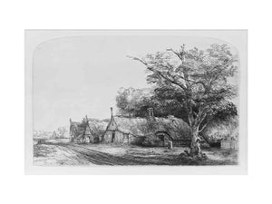 Three Gabled Cottages Beside A Road Painting