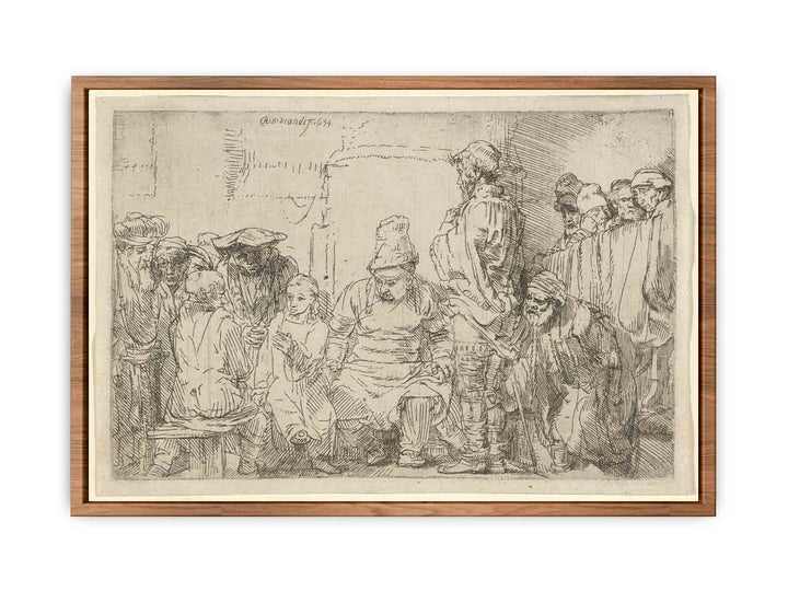 Christ seated disputing with the Doctors Painting