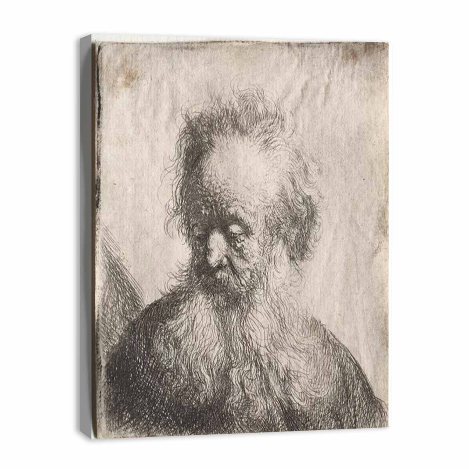 Old Man With A Flowing Beard Bust Painting