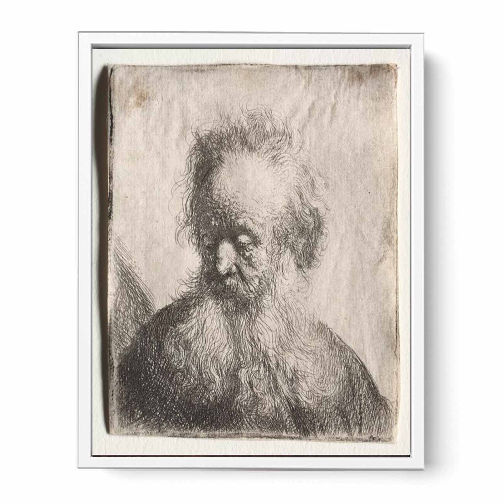 Old Man With A Flowing Beard Bust Painting