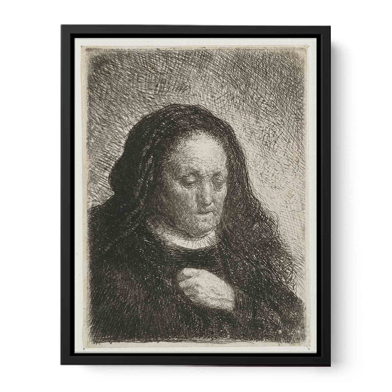 The Artist's Mother with her Hand on her Chest small Bust Painting