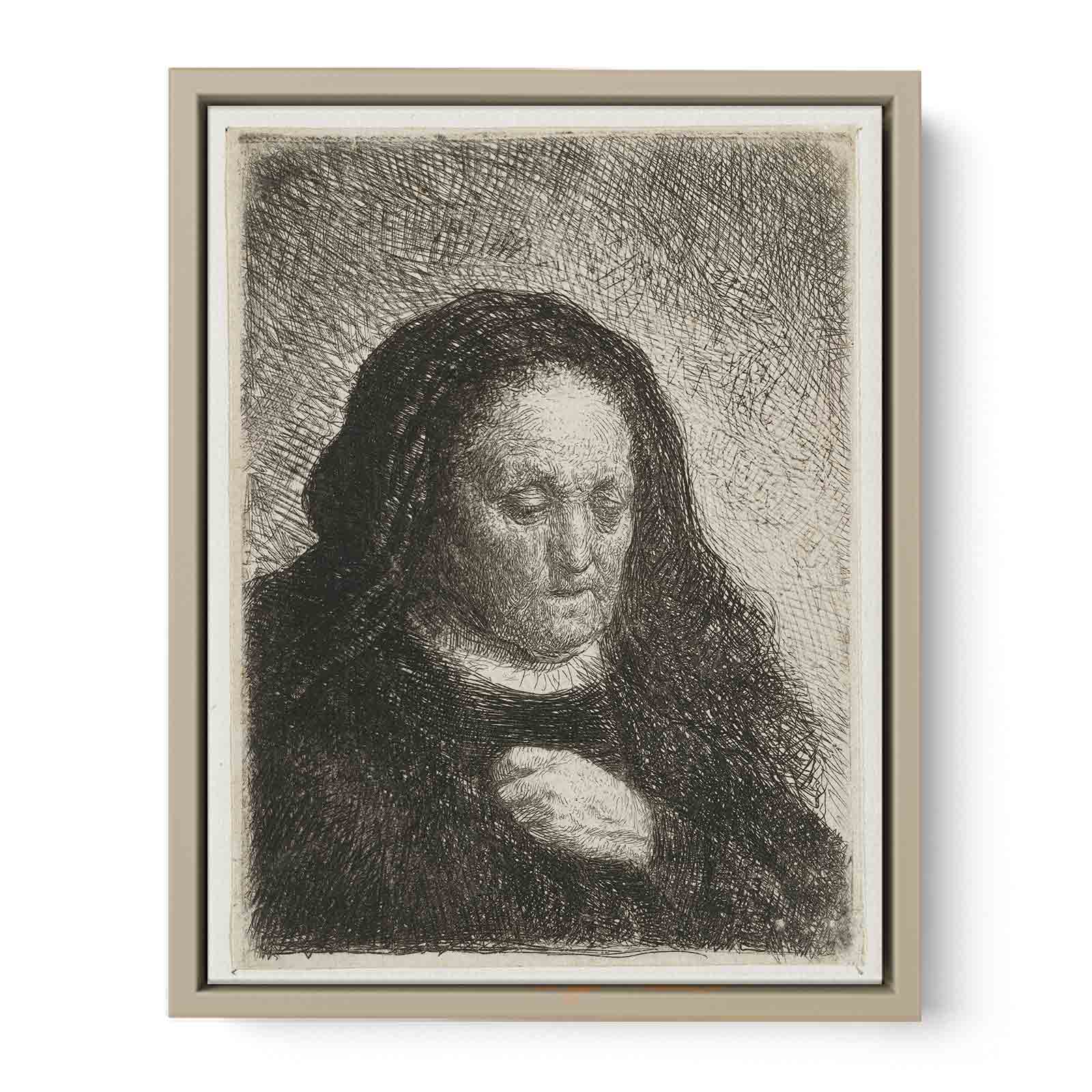 The Artist's Mother with her Hand on her Chest small Bust Painting