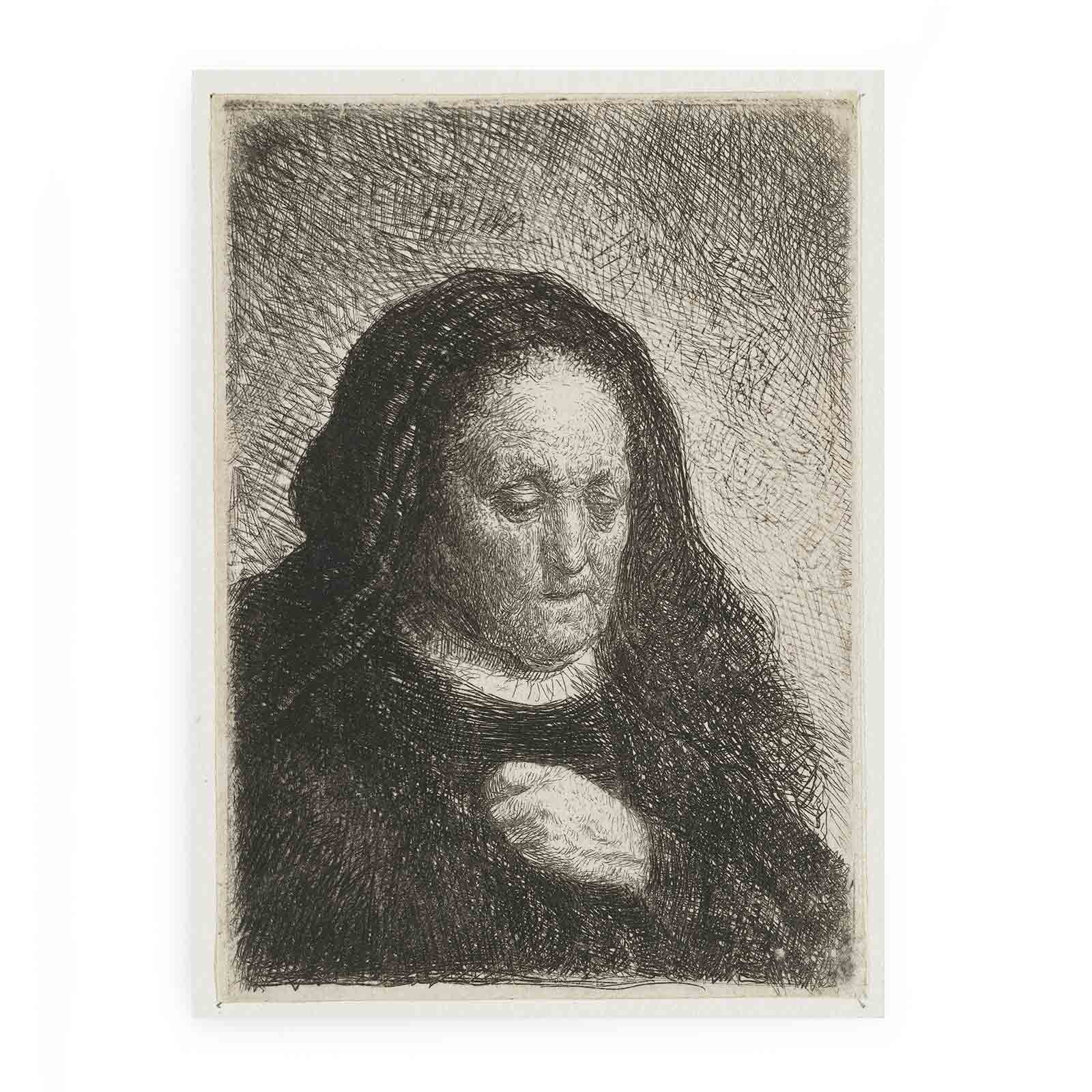 The Artist's Mother with her Hand on her Chest small Bust Painting