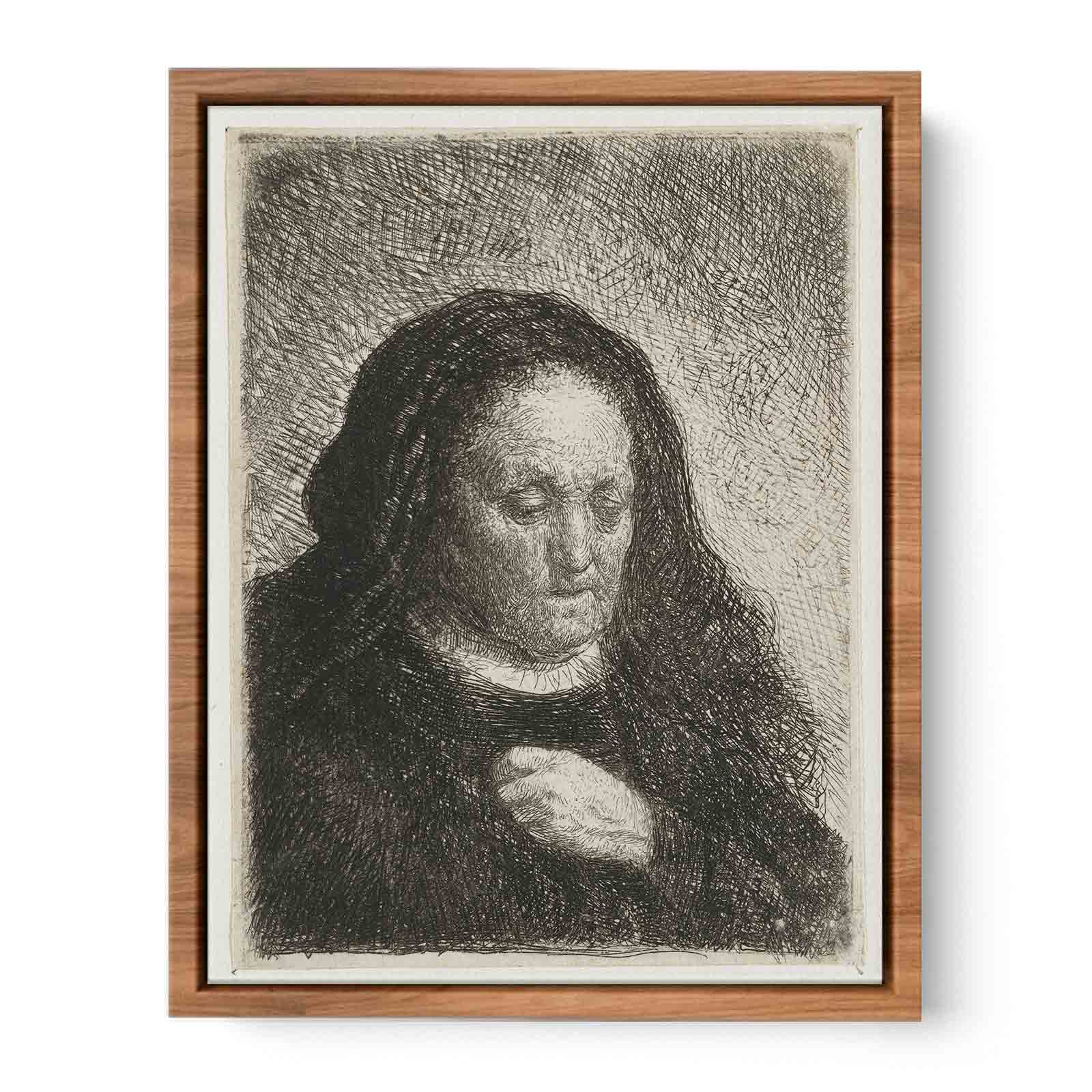 The Artist's Mother with her Hand on her Chest small Bust Painting