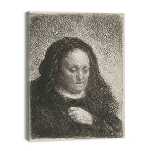 The Artist's Mother with her Hand on her Chest small Bust Painting