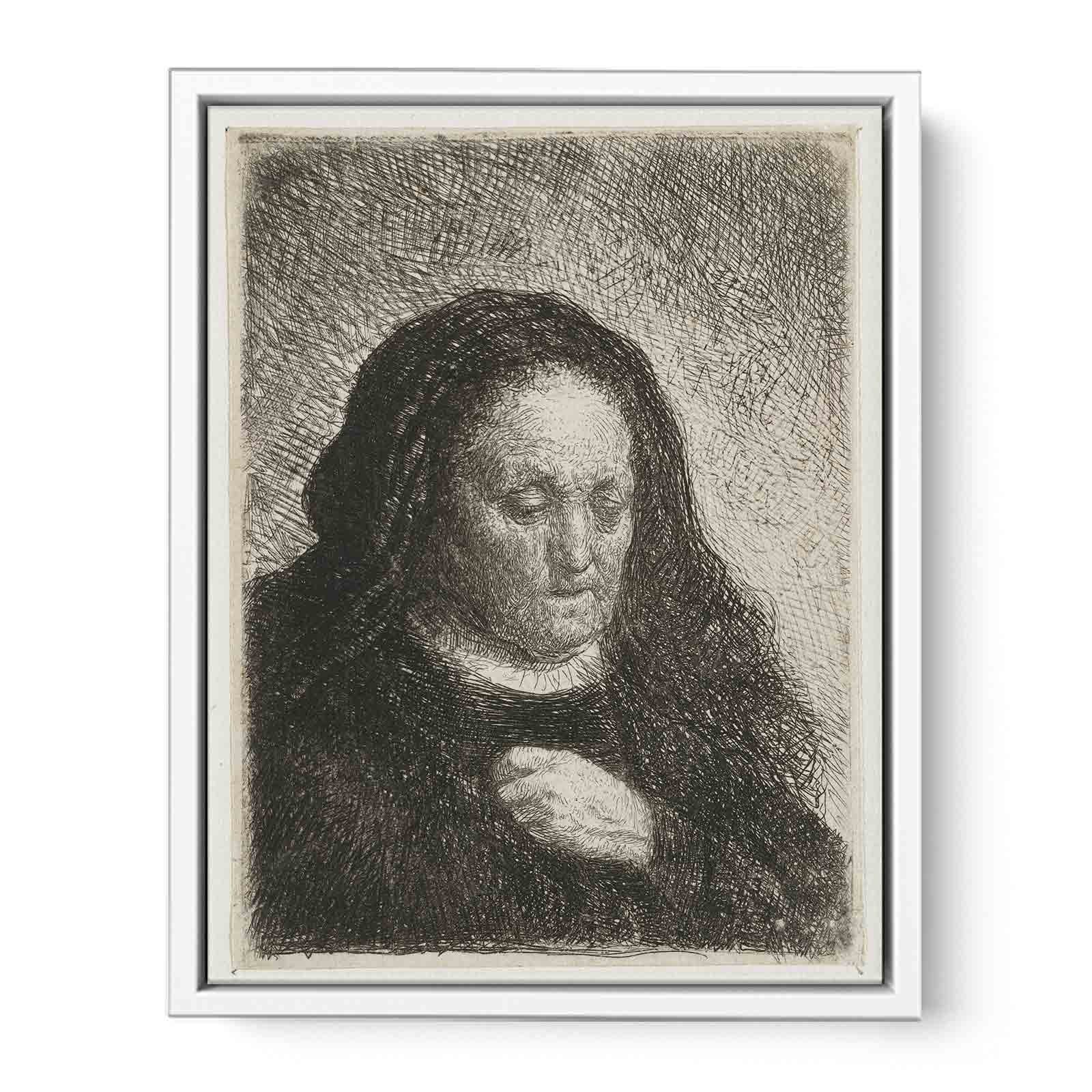 The Artist's Mother with her Hand on her Chest small Bust Painting