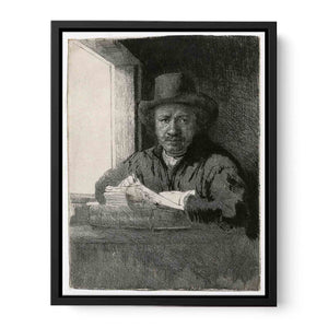 Self Portrait Drawing At A Window Painting