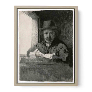 Self Portrait Drawing At A Window Painting