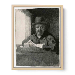 Self Portrait Drawing At A Window Painting