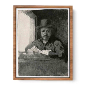 Self Portrait Drawing At A Window Painting